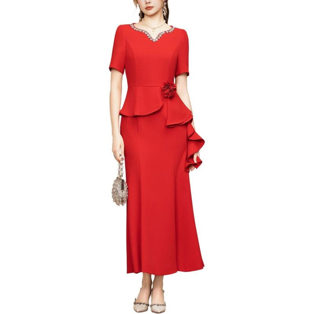 Lanelle Womens Solid Maxi Dress